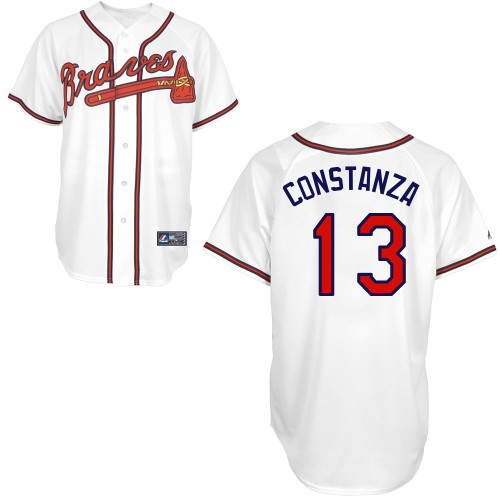 Jose Constanza #13 Youth Baseball Jersey-Atlanta Braves Authentic Home White Cool Base MLB Jersey